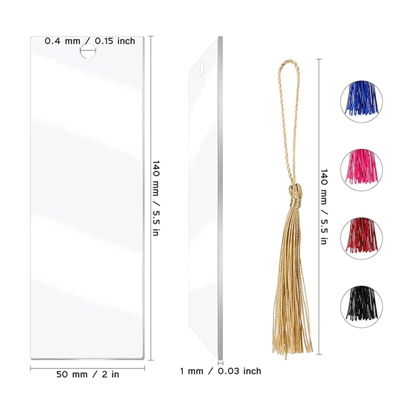 zakładki do książek 40 stks Blank Bookmark Clear Diy Book Marks Met Kwasten Draagbare Meisjes Lezen Pagina Markers Diy Craft Pagina Markers piękna