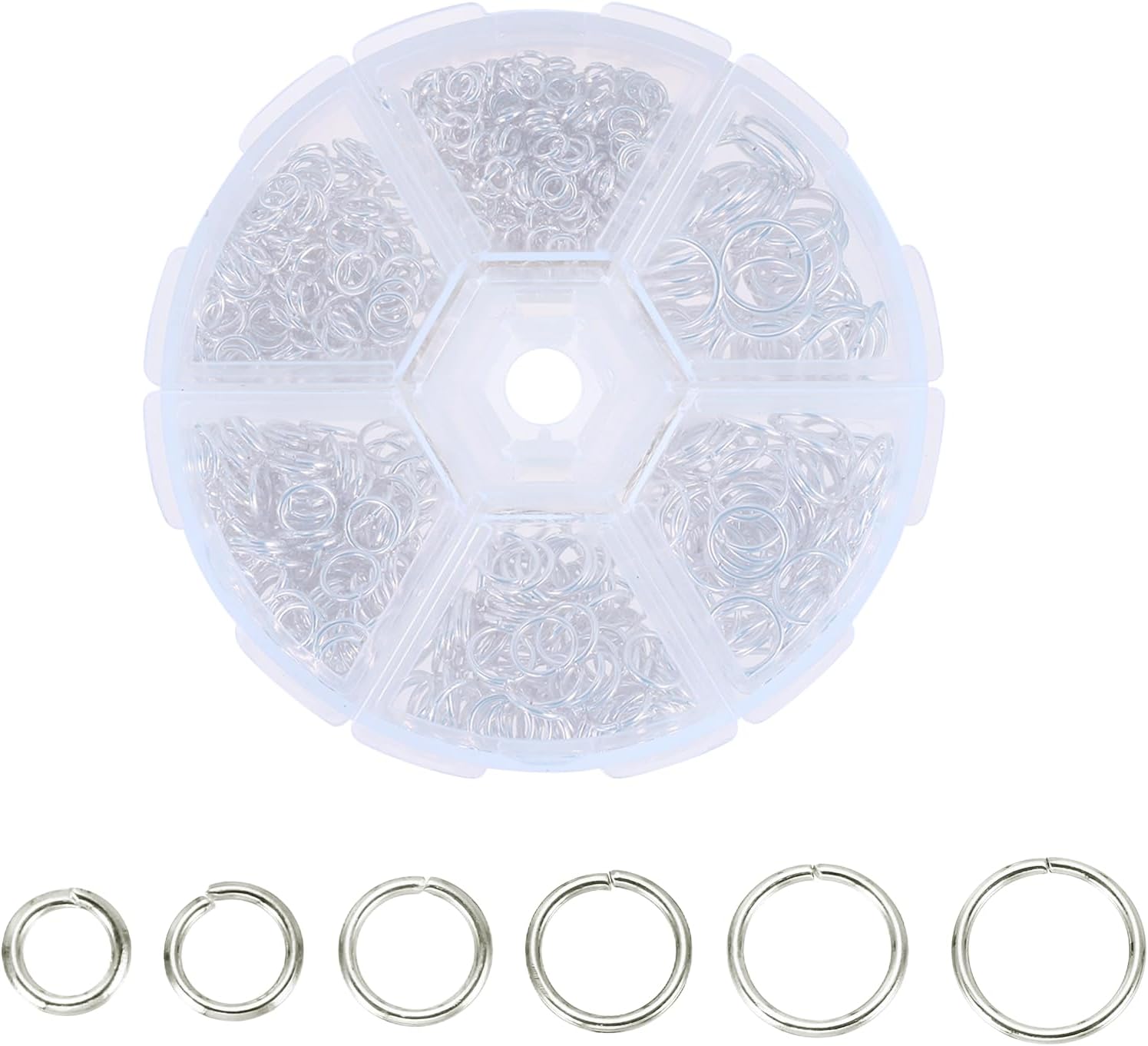 Amazon.com: MECCANIXITY Jump Rings for Jewelry Making, 6 Sizes Alloy ...