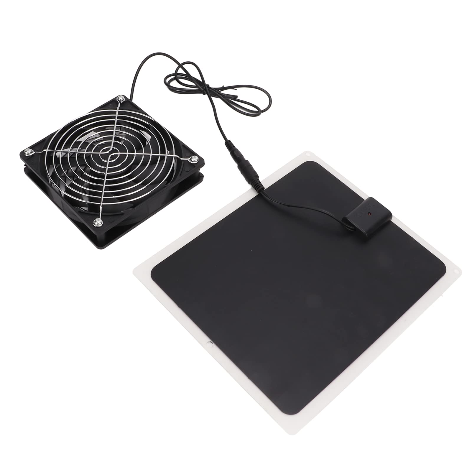 Fockety Kit de Ventilador de Panel Solar, Kit de Ventilador de Energía Solar Impermeable de 10 W, Ventilador de Escape Solar Al Aire Libre para Invernadero, Gallinero, Cobertizo, Casa de Mascotas
