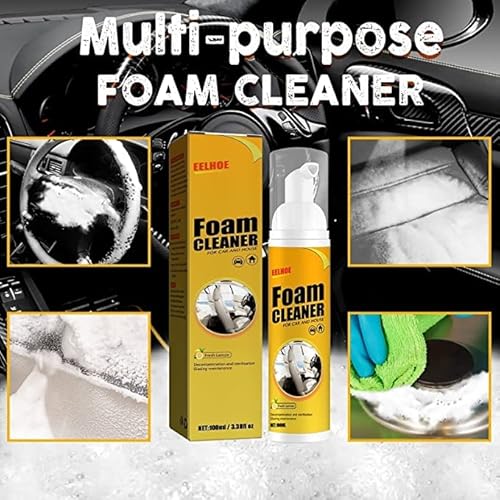 2Pcs Foam Cleaner,Magic Cleaning Foam Spray For Car，Car Magic Foam Cleaner, Car Seat Upholstery Strong Stain Remover, All-Purpose Household Cleaners For Car And Kitchen (100Ml) #TOP1