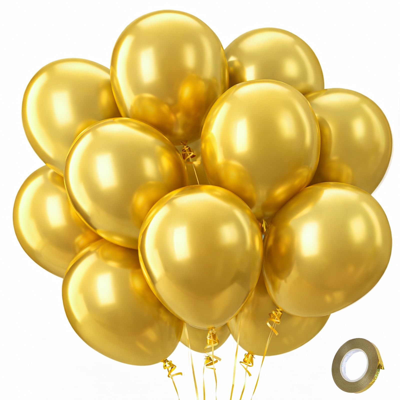 Balony dekoracyjne 25 cm - złote metaliczne balony imprezowe w kolorze perłowym - 500 szt