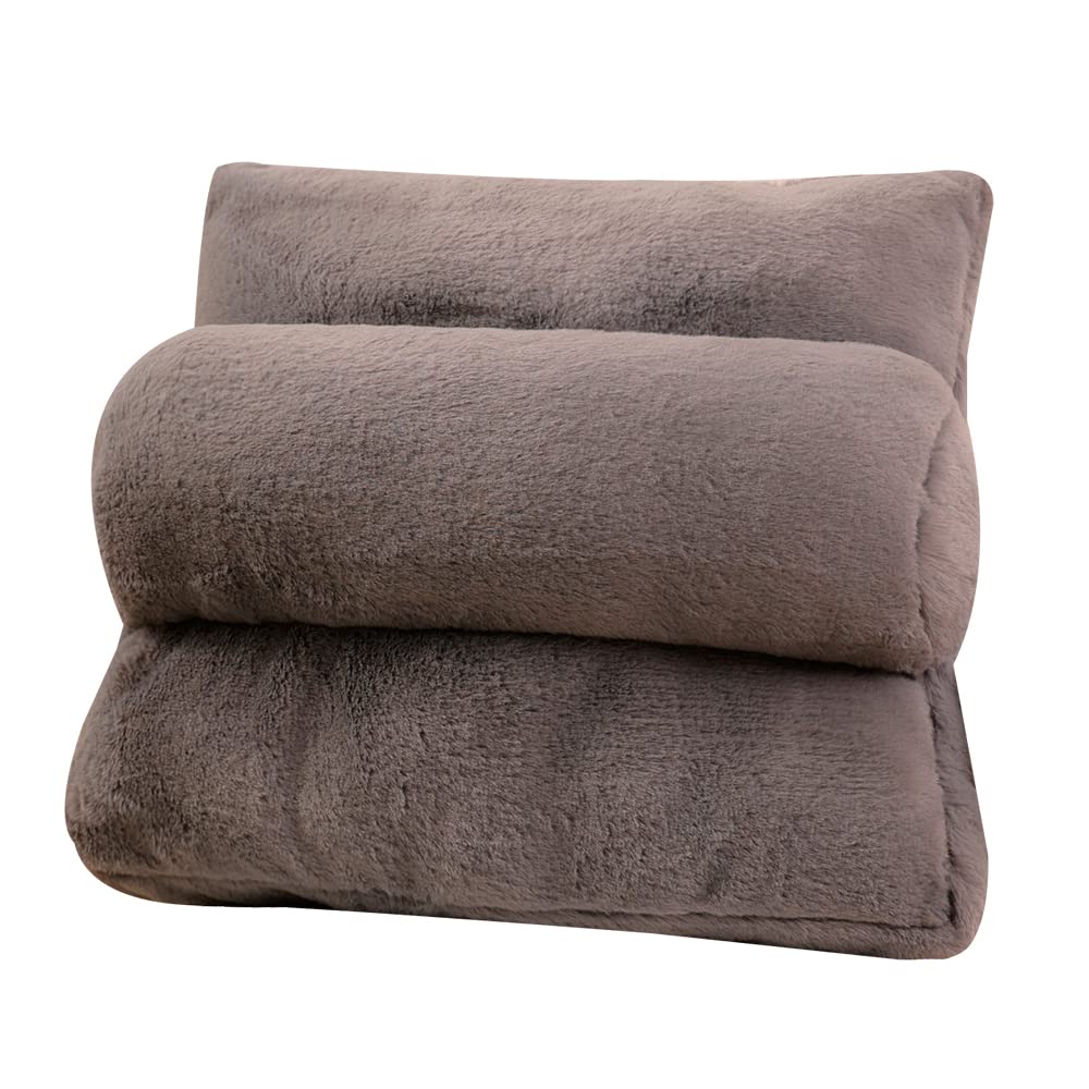 Cuscino/cuscino morbido e confortevole cuscino decorativo per la schiena, cuscino lombare in peluche caldo per letto, auto, sedia da ufficio, divano, sedia da viaggio, per dormire, 45 x 45 cm, grigio