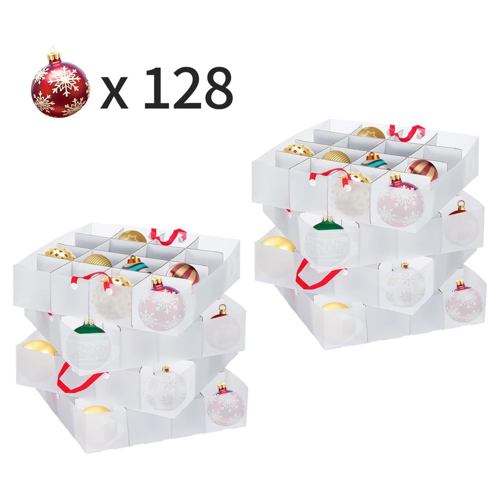 Christbaumschmuck Aufbewahrung 128 Fächer 8-Stufiger Festdekoration
