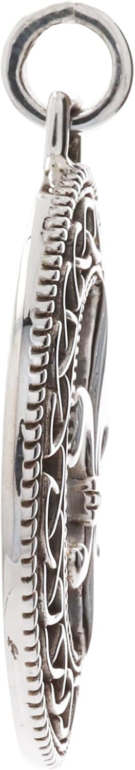 Jewelry Trends Sterling Silver Fleur De Lis Celtic Knotwork Pendant on 18 Inch Box Chain Necklace - Image 4