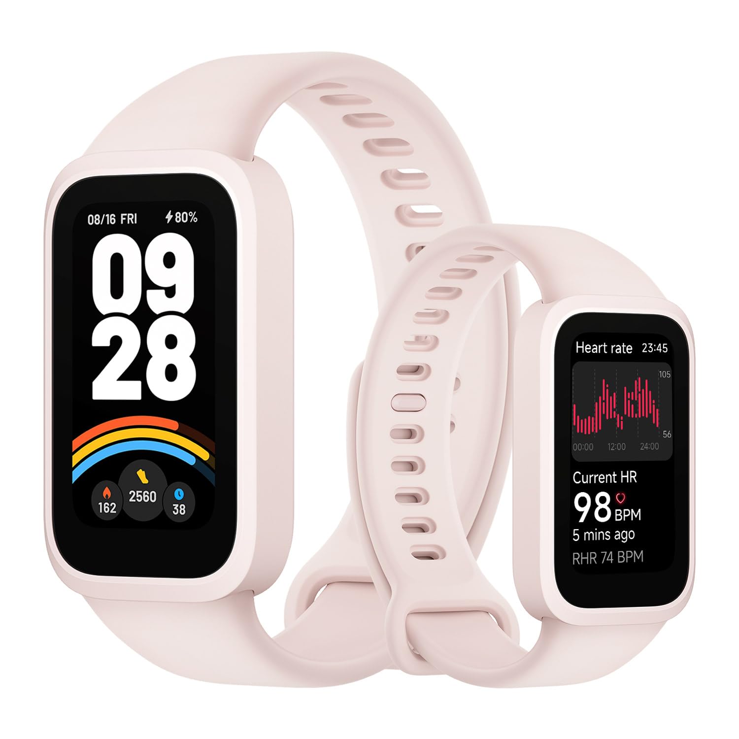 XIAOMI Smart Band 9 Active, Sports fitness tracker, 1.47'' TFT display, 60Hz high refresh rate, 18 Days Battery Life, sleep and health monitoring, 50 sports modes, 5ATM, iOS & Android, Pink