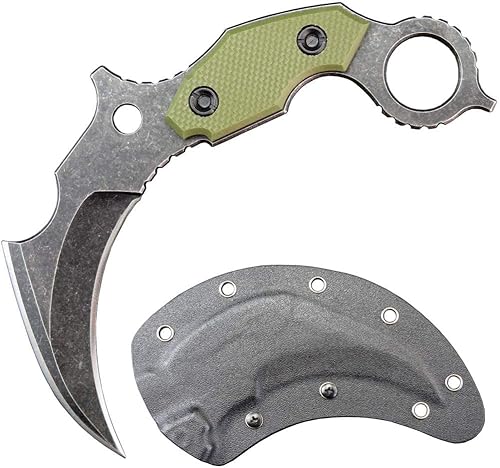 Ccanku C1699 - Cuchillos de hoja fija de 9.8 pulgadas, cuchilla D2 de acero y mango G10 con funda Kydex