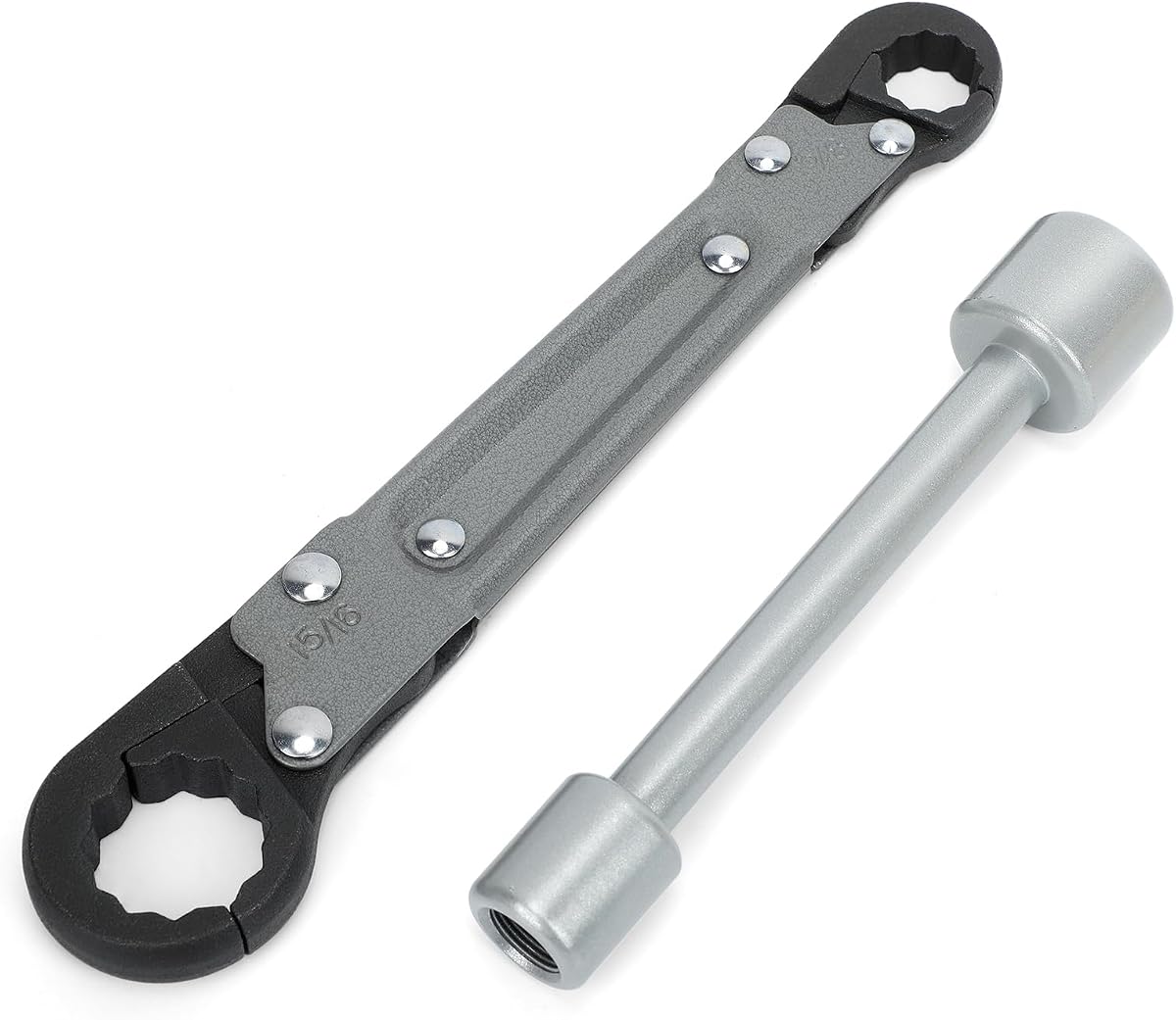 Llave de tope en ángulo, herramienta de plomería para válvulas de 3/8 y 1/2 pulgadas | Se adapta a tuercas de 15/16 y 5/8 pulgadas; El agarre de doble acción ayuda a reducir el deslizamiento durante la instalación y extracción en espacios reducidos