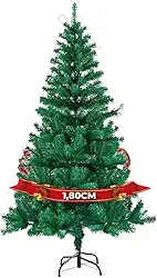 Árvore De Natal Pinheiro Luxo Base de Ferro 1,50m 1,80m 2,10m 2,40m Galhos Super Cheios Com Hastes Flexíveis(2.10 metros com 1100 Galhos)