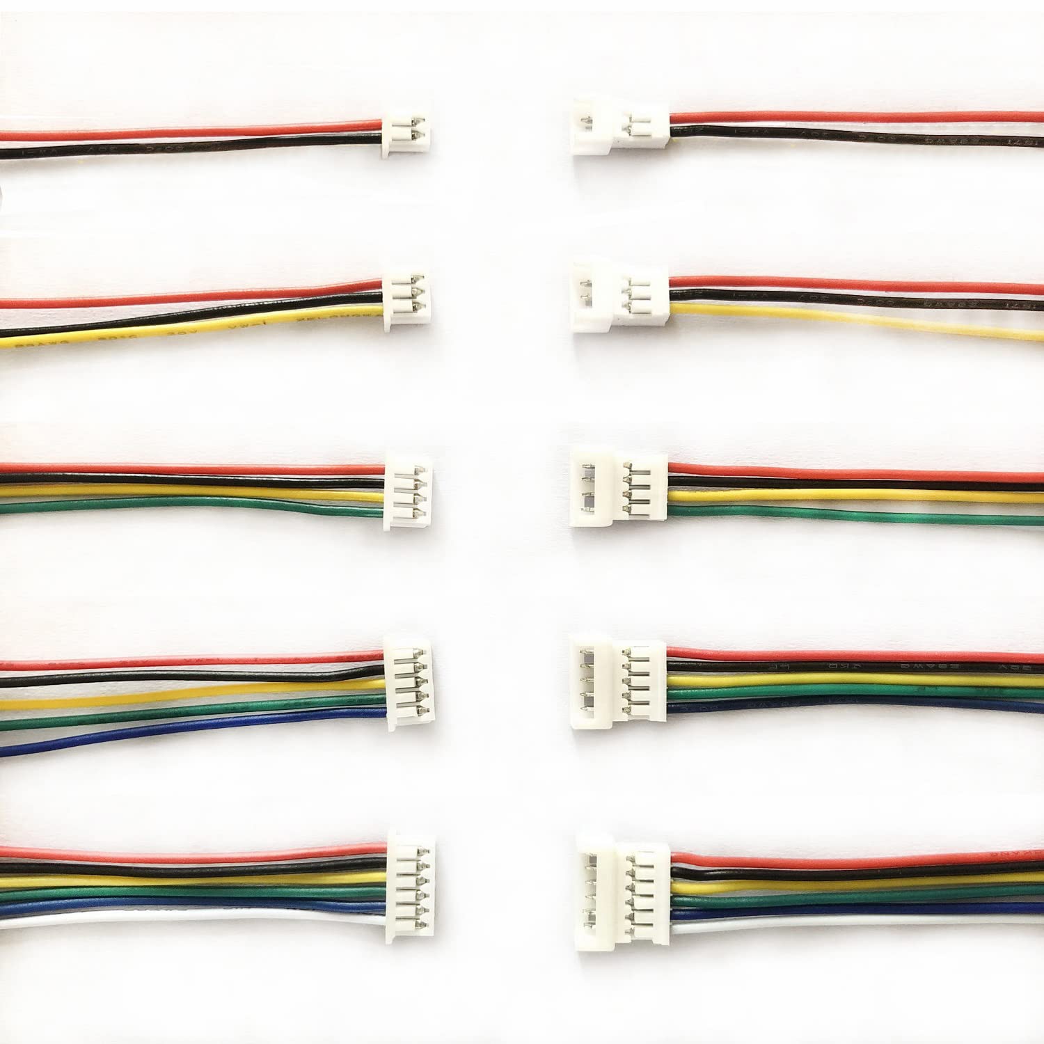 WMDER for 20 Sets JST 1.25mm 2 + 3 + 4 + 5 + 6 Pin 28AWG