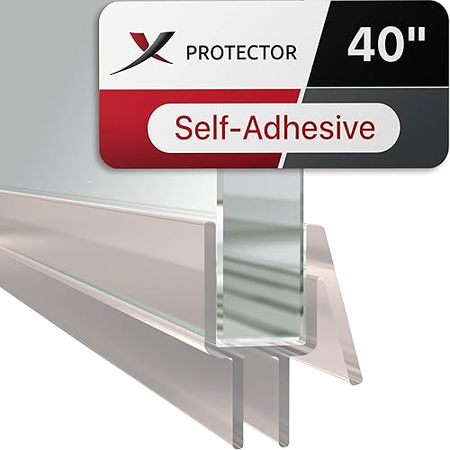 X-Protector - Sello inferior para puerta de ducha sin marco, sello de puerta de ducha de 40 pulgadas para todos los grosores de puerta, barrido de