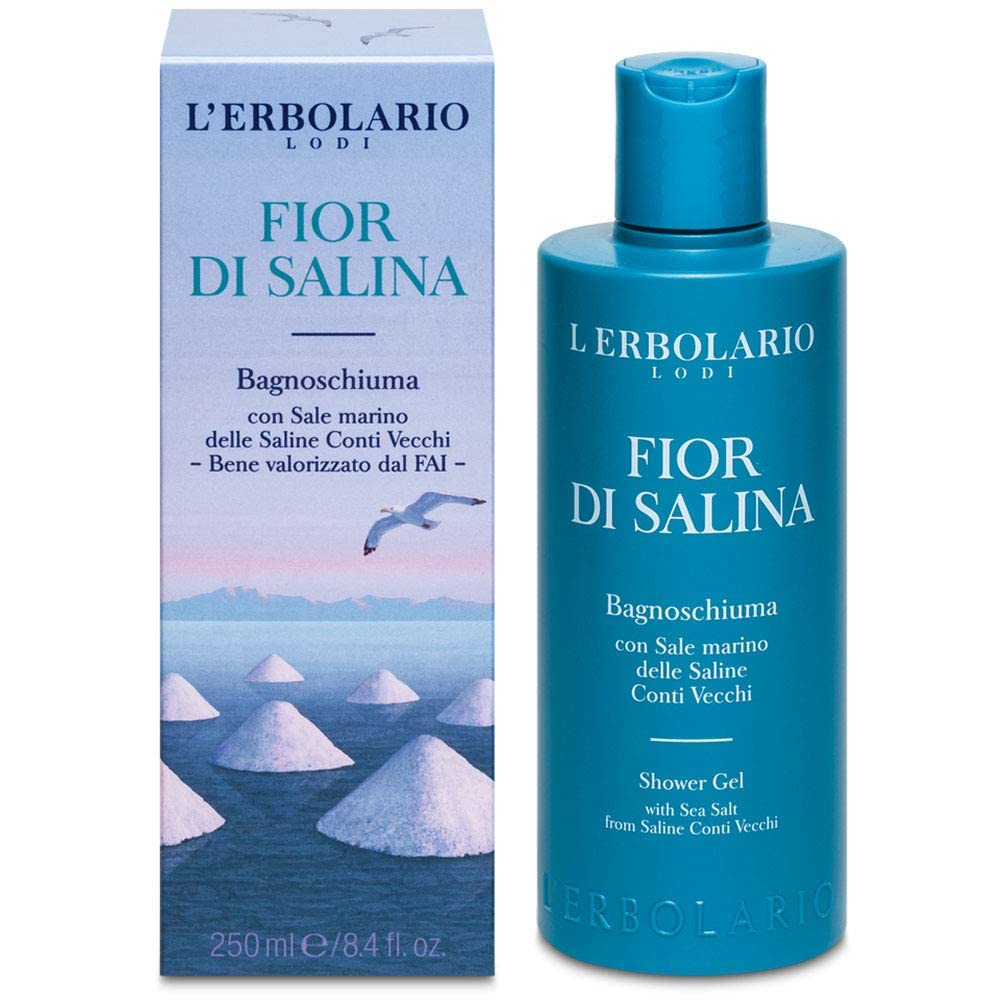 L' Erbolario - FIOR DI SALINA Confezione Regalo in Scatola Originale (Bagnoschiuma + Crema Corpo + Deodorante + Profumo)