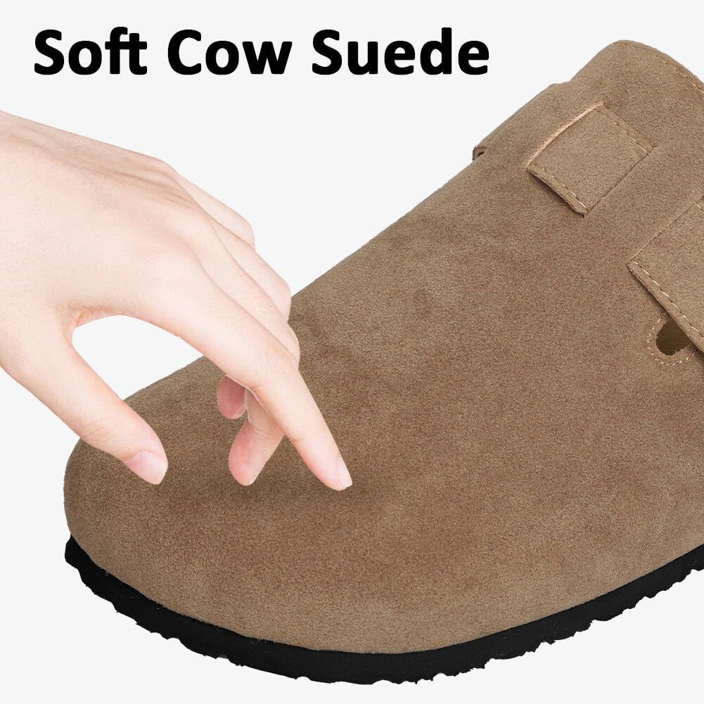 WINSEAD Clogs for Women Men Dupes Unisex Slip-on Potato Shoes Footbed Suede Cork Clogs and Mules