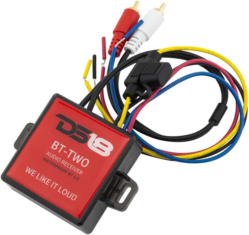 DS18 BT-Two Bluetooth 4.0 Streaming Audio Adapter/Receiver, Waterproof Made for Autos or Boats - Works with Smart Phones