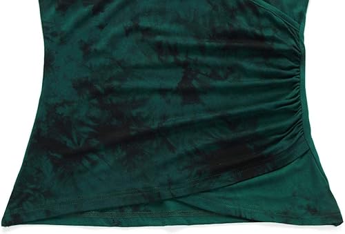 Miniatura 7 de Beauhuty Blusa de manga corta con cuello en V profundo para mujer, fruncida, sexy, ajustada