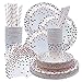 Price comparison product image Rorchio 180pk Rose Gold Party Tableware, Dinnerware Party Supplies Paper Plates Napkins Cups Paper Straws for Birthday Weddings Anniversary Serve 30 Guest