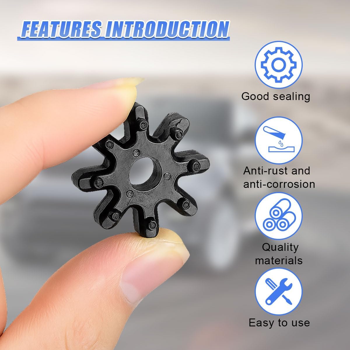YoRise Flexible Steering Coupler, 56315-2K000FFF Automotive Steering Column Coupling Couple, Car Gear Bushing Accessories for Most Cars (2PCS)