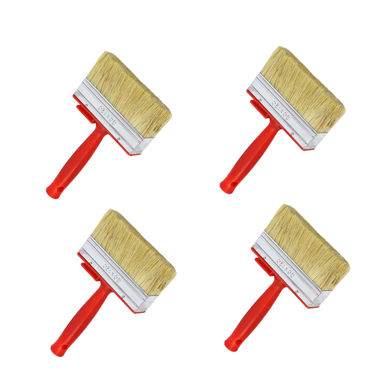 4Pieces Professional Stain and Varnish Brush Set with Sturdy Handle Accessory for Smooth Paint Application Rustproof Wall Painting Tool