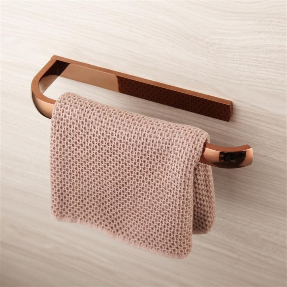 Accesorios de baño de Oro Rosa, Cepillo de baño de latón Macizo, Soporte de Papel, jabonera, Estante de Toalla, Kit Combinado de Montaje en Pared, Anillo de Toalla