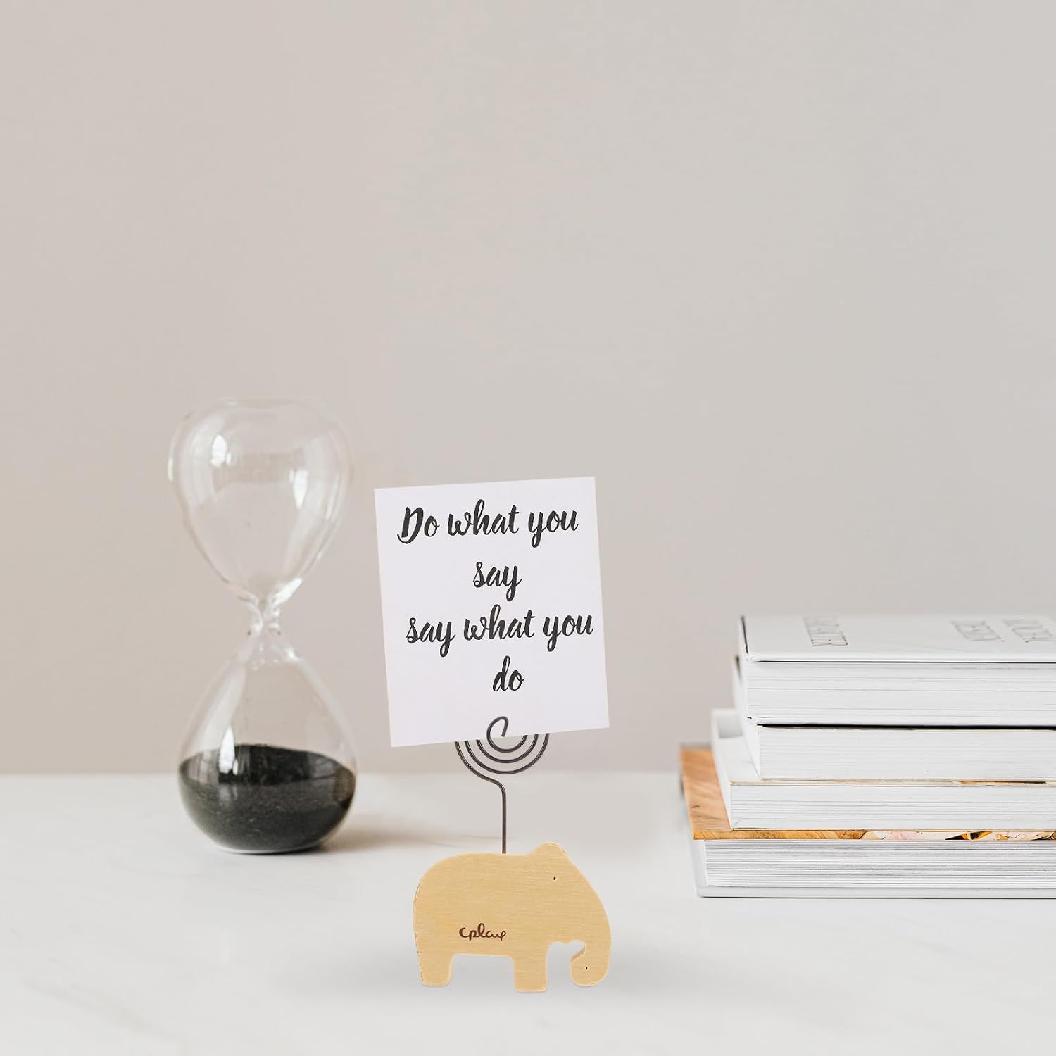 Wooden Animal Memo Holder Clip for Photos and Notes Desk Decor