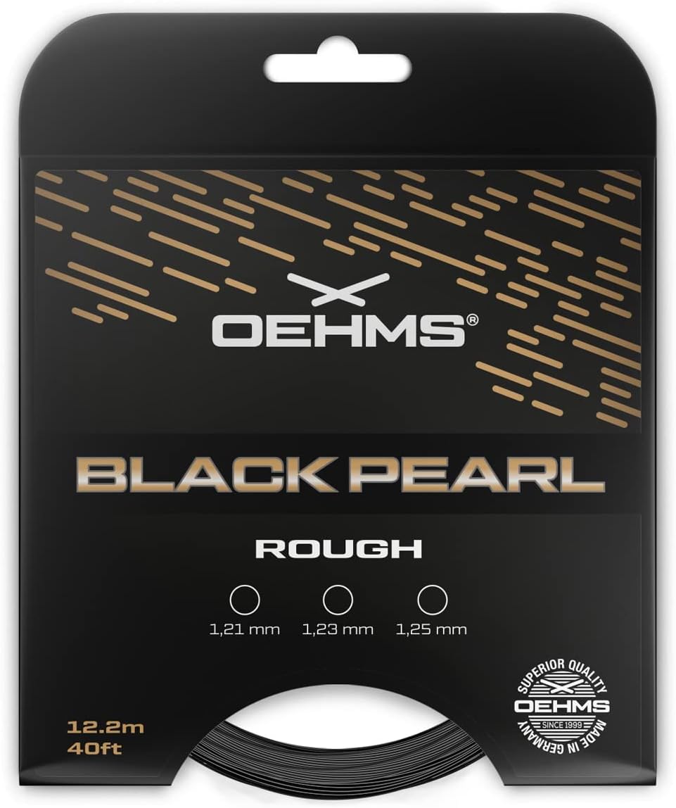 OEHMS Black Pearl Rough | Grooved Co-Polyester Tennis String | Spin & Power