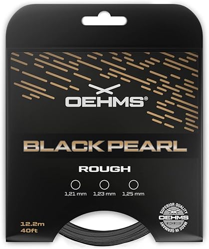 Miniatura 4 de OEHMS Black Pearl Rough  Carrete de 656.2 ft (660 pies)  Cuerda de raqueta de tenis Co-Poly ranurada