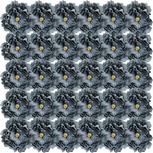 Nagobi 30 Pcs Dusty Blue Artificial Peonies Flower Heads 5'' for Craft — view 5