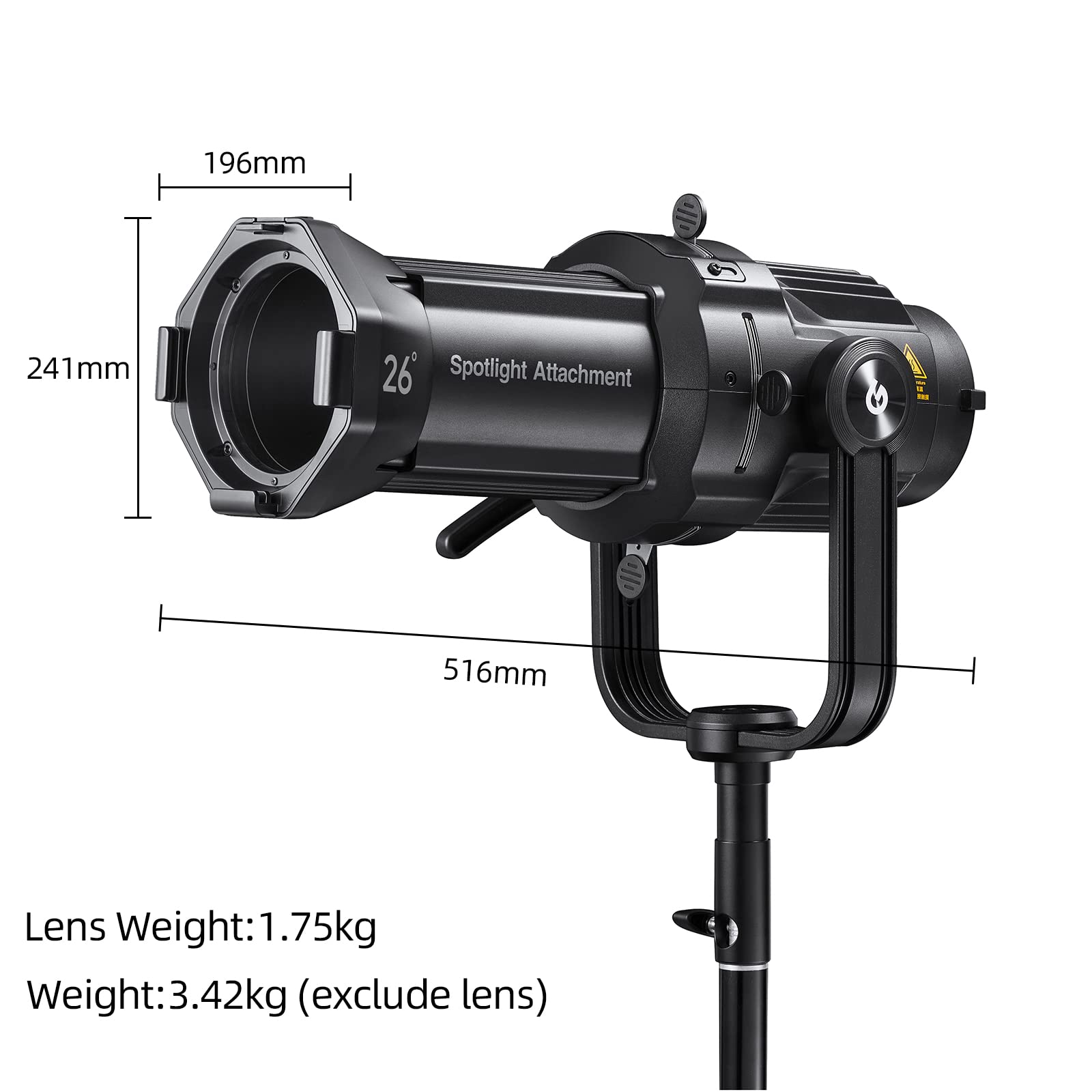 Godox VSA-26K Accesorio de Foco de 26° para monoluz de luz LED con Montaje Bowens con Juego de GOBO Modificador de Lente de proyección para Flash monoluz de Estudio con Montaje Bowens y Luces LED