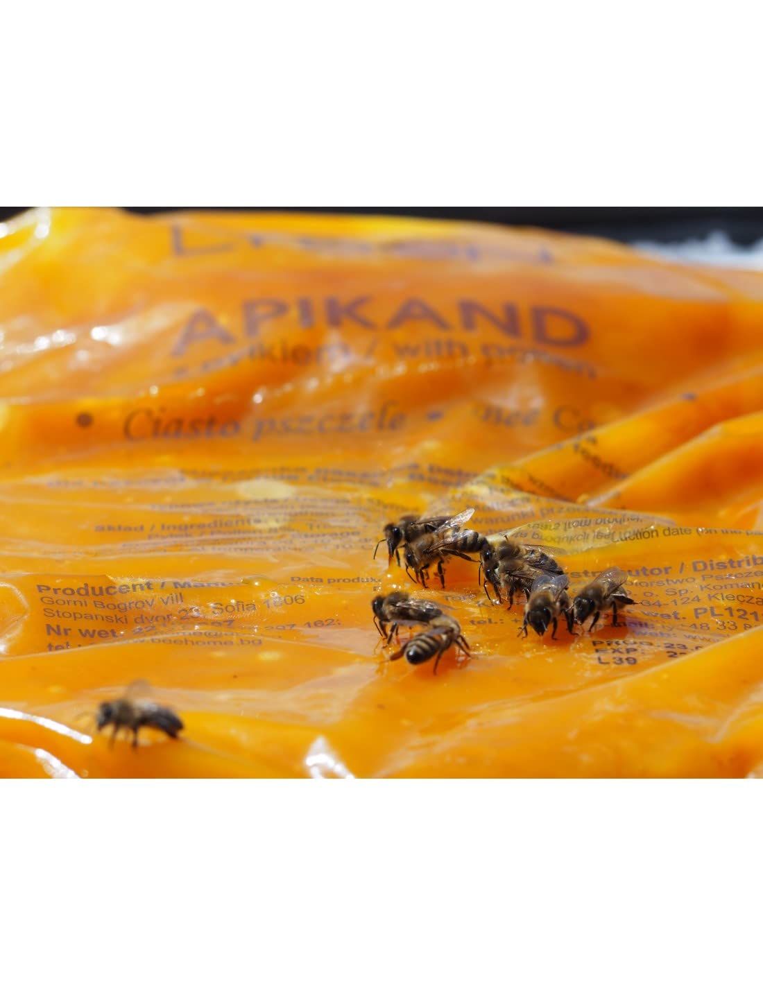 LYSON Apikand Nourriture pour Abeilles avec Pollen Pâte à Sucre Gâteau au Sucre Pâte à Nourrir Fournitures d'apiculture Aminés Essentiels Ruche Pâteuse Apiculture Miel 5x1kg