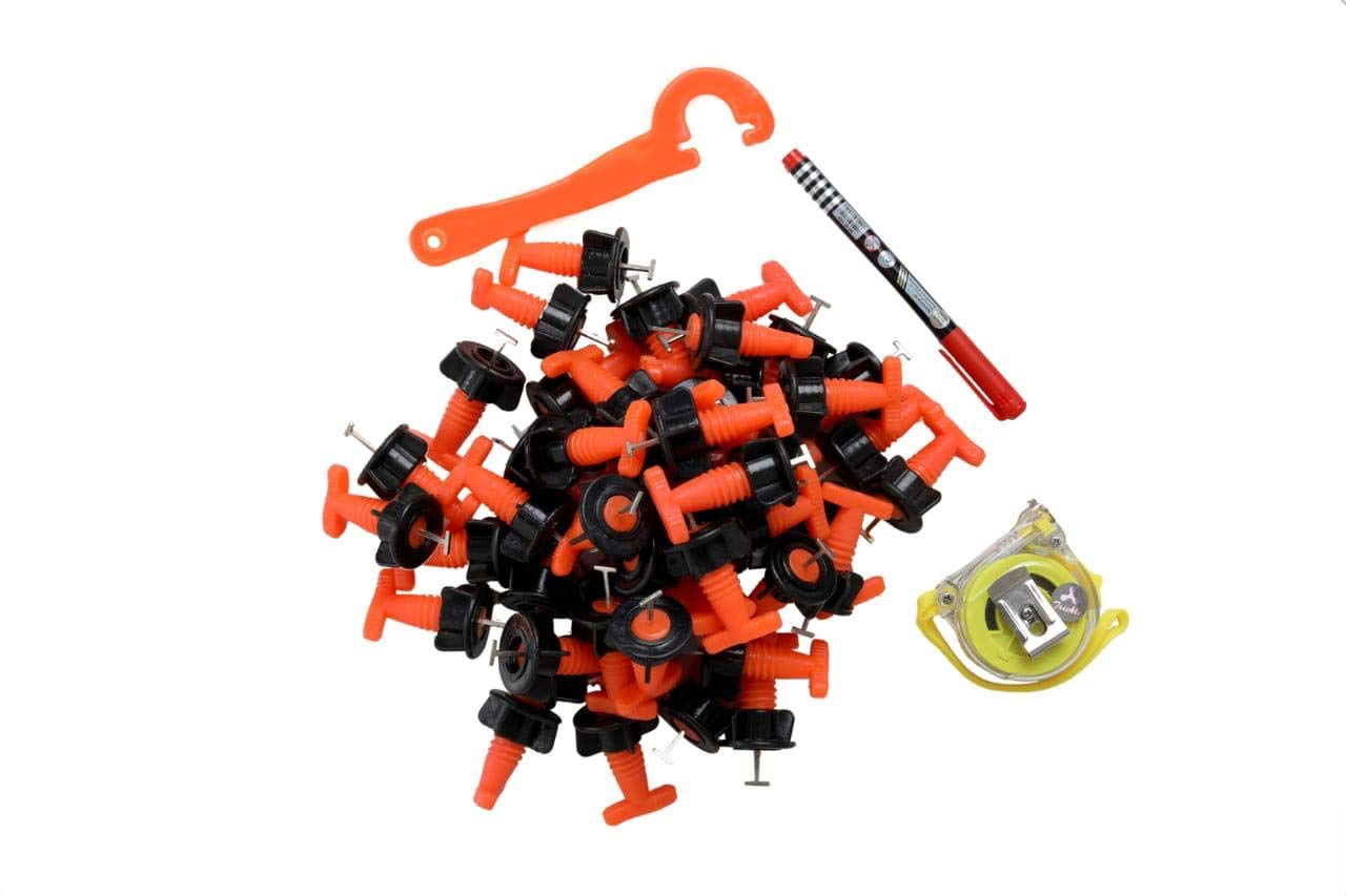 DC Tile Leveling Clip with 3 Metre Measure Tape And Marker Pen