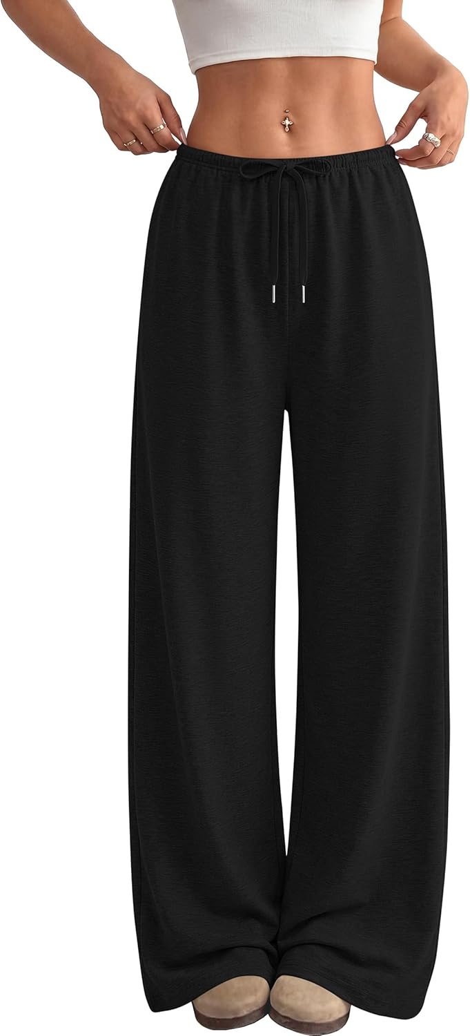 Okiwam Women's Wide Leg Sweatpants Casual Lounge Travel Pants Workout Joggers Fall Fashion Outfits 2026 Spring Clothes - Image 2