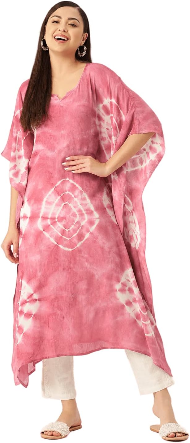 Tie and Dye Crepe Kaftan Kurta