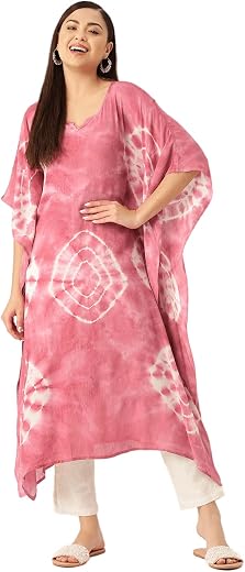 Maaesa Tie and Dye Crepe Kaftan Kurta
