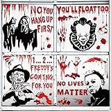 AnyDesign 6 Sheet Horror Movie Character Window Decals Bloody Handprint Footprint Wall Decals Large...
