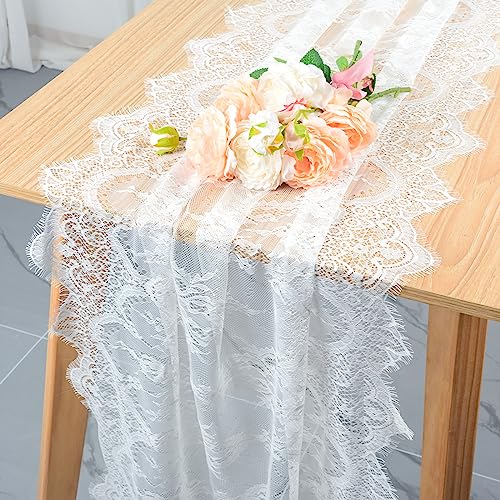 Runner da tavola in pizzo bianco 76,2 x 304,8 cm