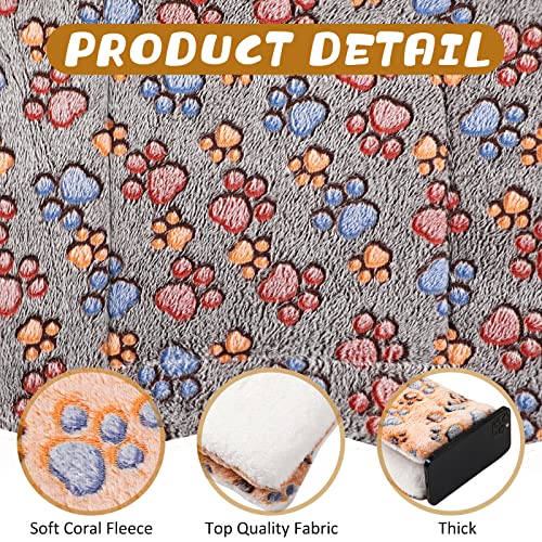 5 Pcs Guinea Pig Bed Mat Cute Cats Paw Print Blanket Bed For Small Animal Winter Soft Plush Bunny Dog Cat Bed Thickened Washable Reversible Fleece Crate Bed Mat Hamster Bedding (23 X 18 Inch) #TOP2