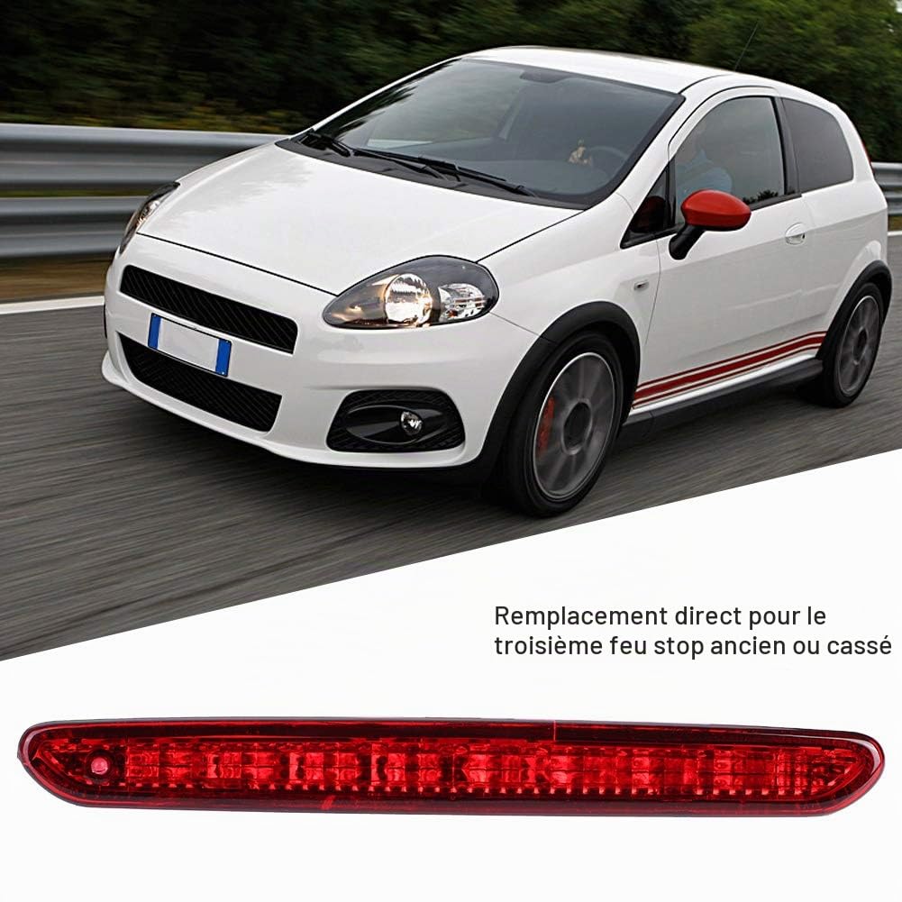 Tbest troisième feu grande punto,Troisième feu stop surélevé 51722247, compatible avec Punto Grande 2012-2019
