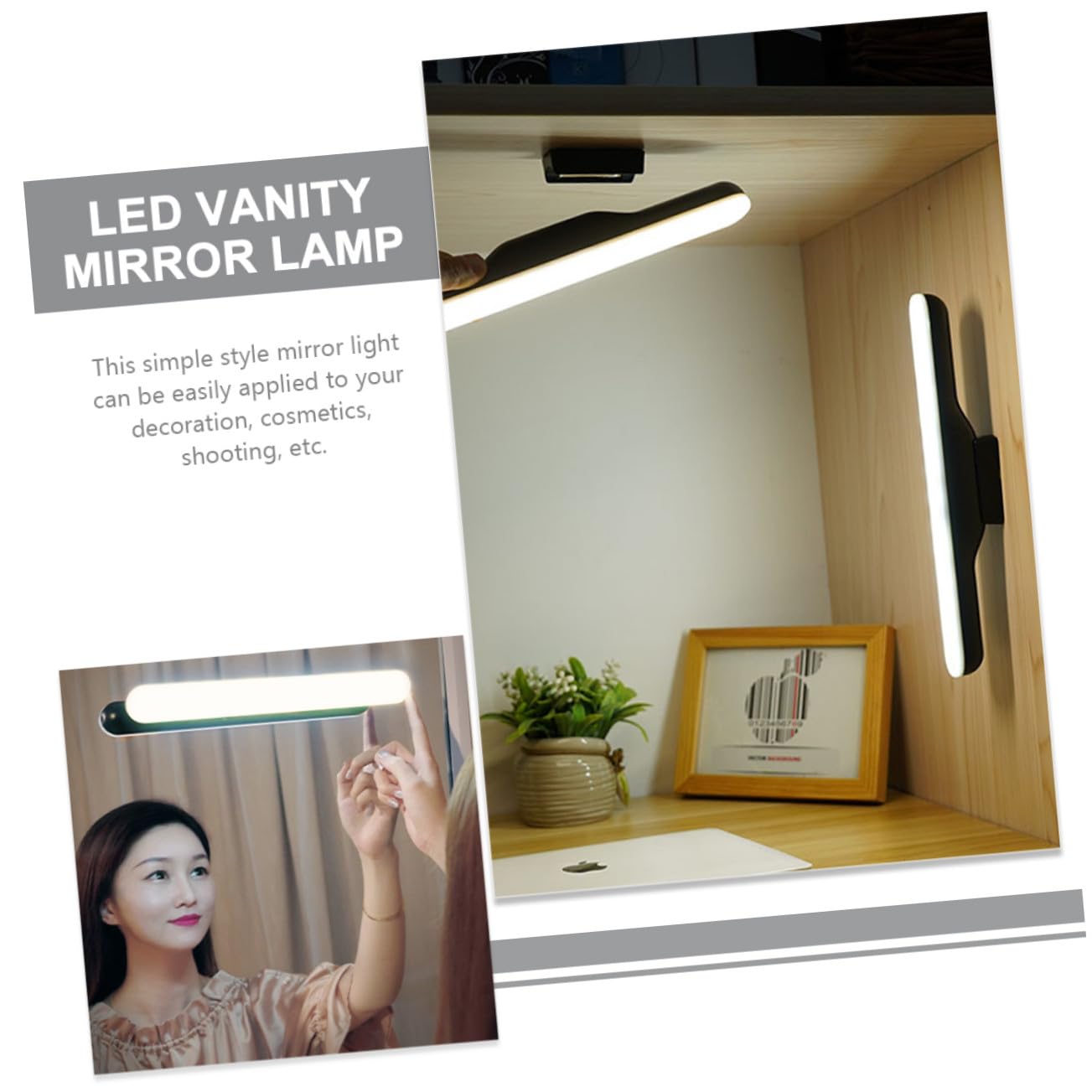 Lámpara de Maquillaje LED Magnética para Espejo Luz Clara 3w 5v Abs Diseño Moderno para Iluminación en Cosméticos y Exteriores