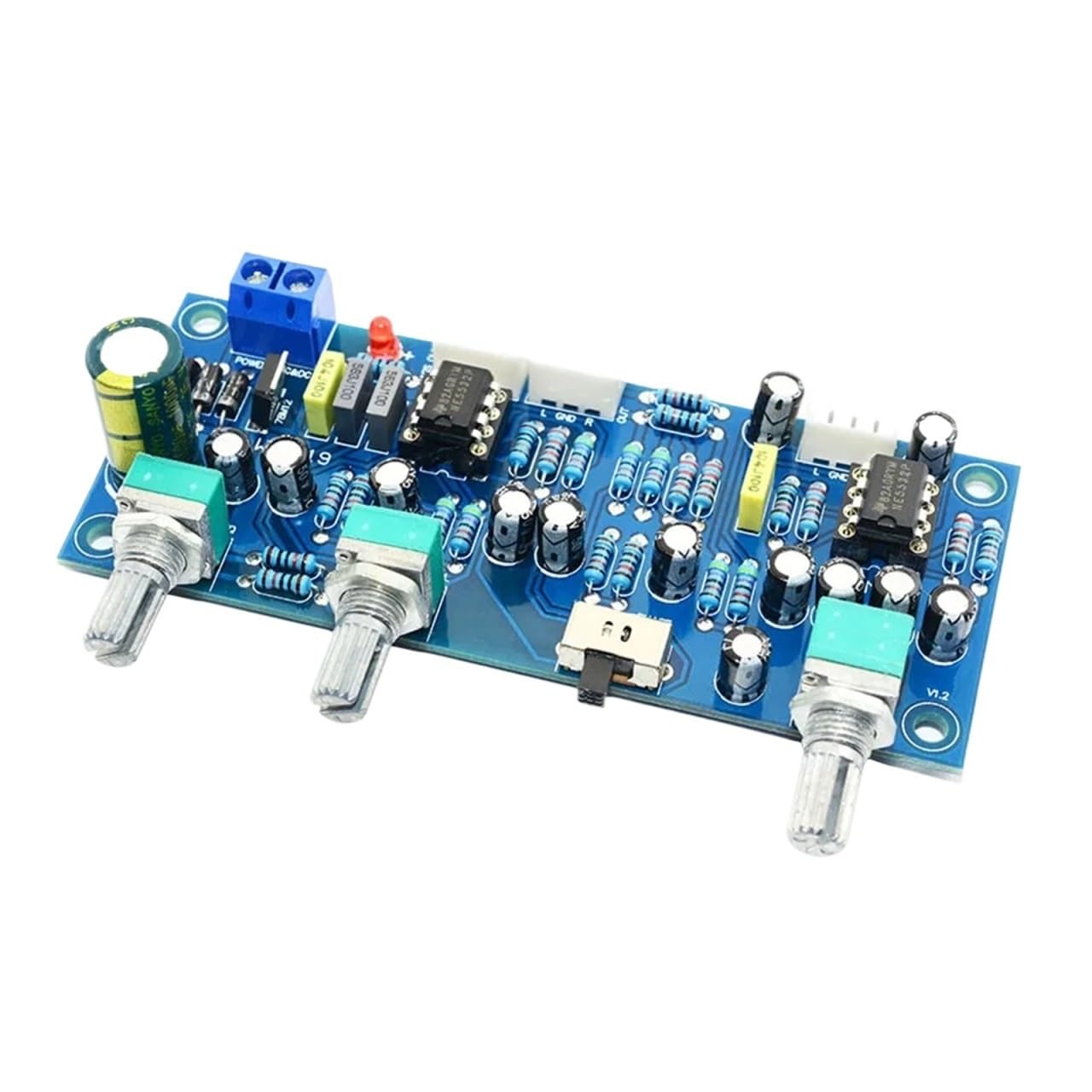 2.1 subwoofer preamp Board Low Pass Filter Pre-AMP Amplifier Board NE5532 Low Pass Filter bass preamplifier(Finished Product)