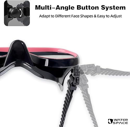 Miniatura 2 de Máscara de buceo con máscara de buceo para adultos, hombres y mujeres, con cubierta de nariz, vidrio templado antivaho marco único vista panorámica