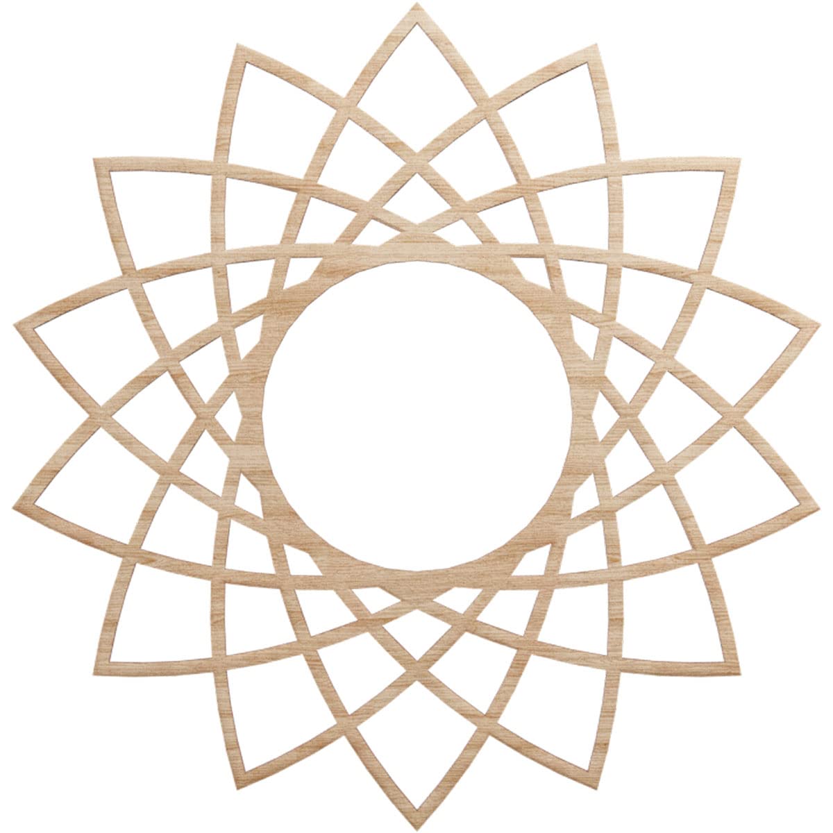 Ekena Millwork 22"OD x 8 1/2"ID x 1/4"T Eleanor Wood Fretwork Pierced Ceiling Medallion, Alder