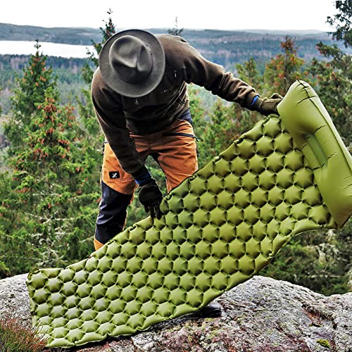 OSIAS Self Inflating Sleeping Mattress Air Bed Camping Hiking Mat with Pillows,Ultralight Outdoor Sleeping Mat - Image 4