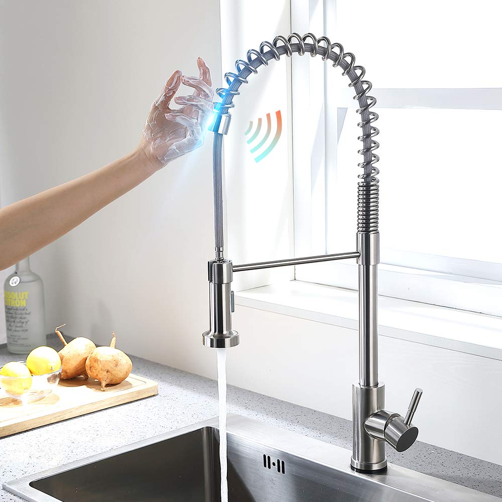 Robinet d'eau à capteur intelligent et mitigeur tactile en acier inox