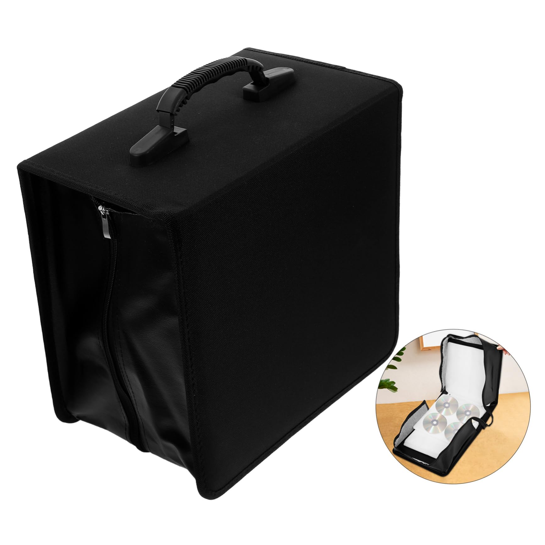 Mipcase Custodia per CD e Dvd Maniglia Organizer Portadischi da Viaggio e Auto capacità per Dischi Protezione AntiGraffio Soluzione di Archiviazione Robusta e Versatile