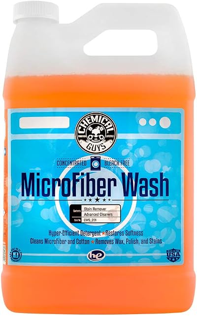 Chemical Guys Microfiber Cleaning Cloth and Car Wash Towel Detergent - Concentrated Cleaner for Towels, Microfiber Cloths, and Pads - Removes Dirt, Wax, Grease, Stains, Orange Scent - 128 oz | Microfiber-safe concentrate for towels, mitts, and pads; lifts