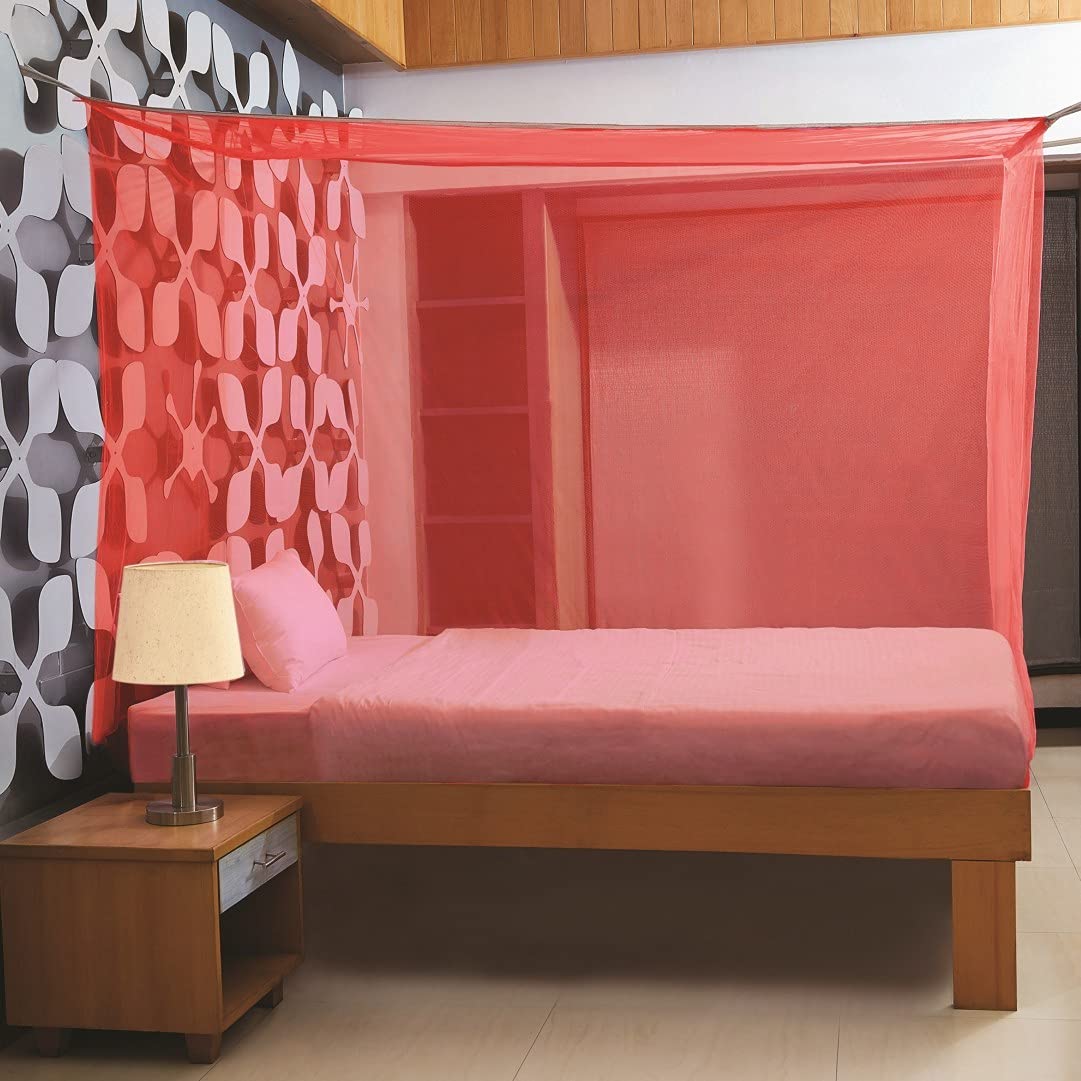 Mosquito Net for Single Bed Nylon Mosquito Net for Baby | Bedroom | Family_Size-6x3 FT_Color-Red-image-43
