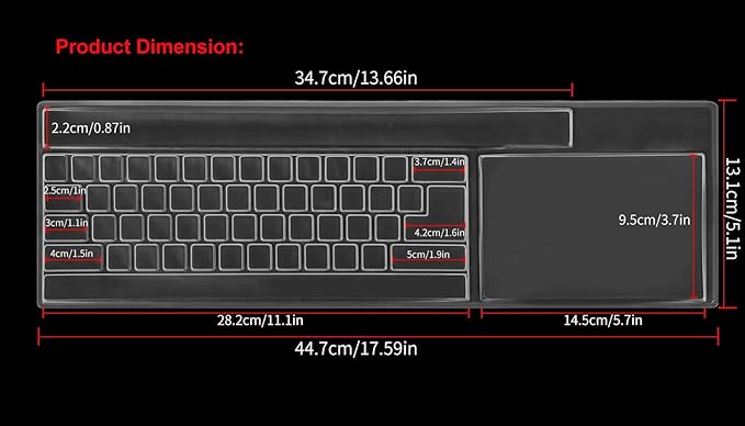 Funda Protectora de Teclado Silicona para PC 104/107 Teclas Transparente miniatura 2