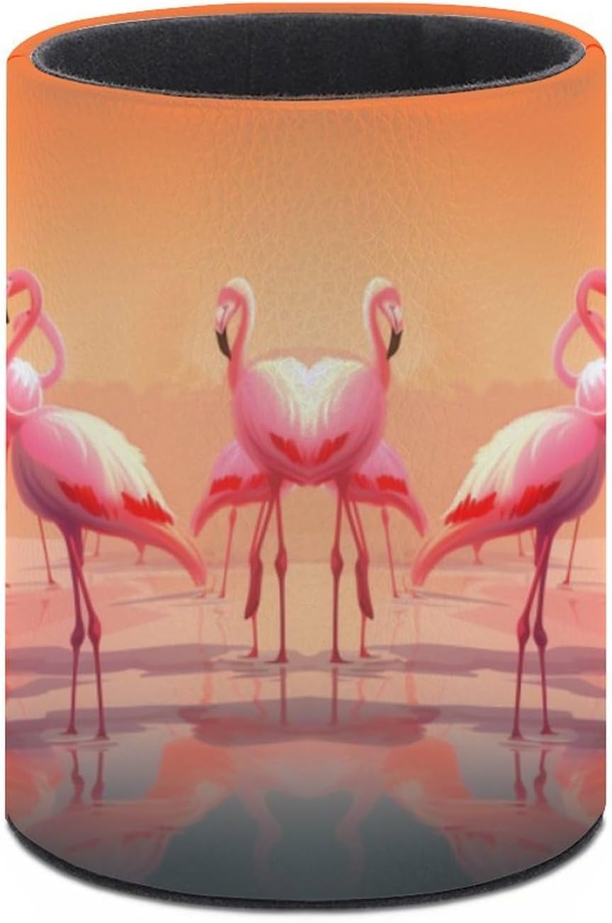Office A Flock of Flamingos Desk Organizer Pen Holder Round image 3