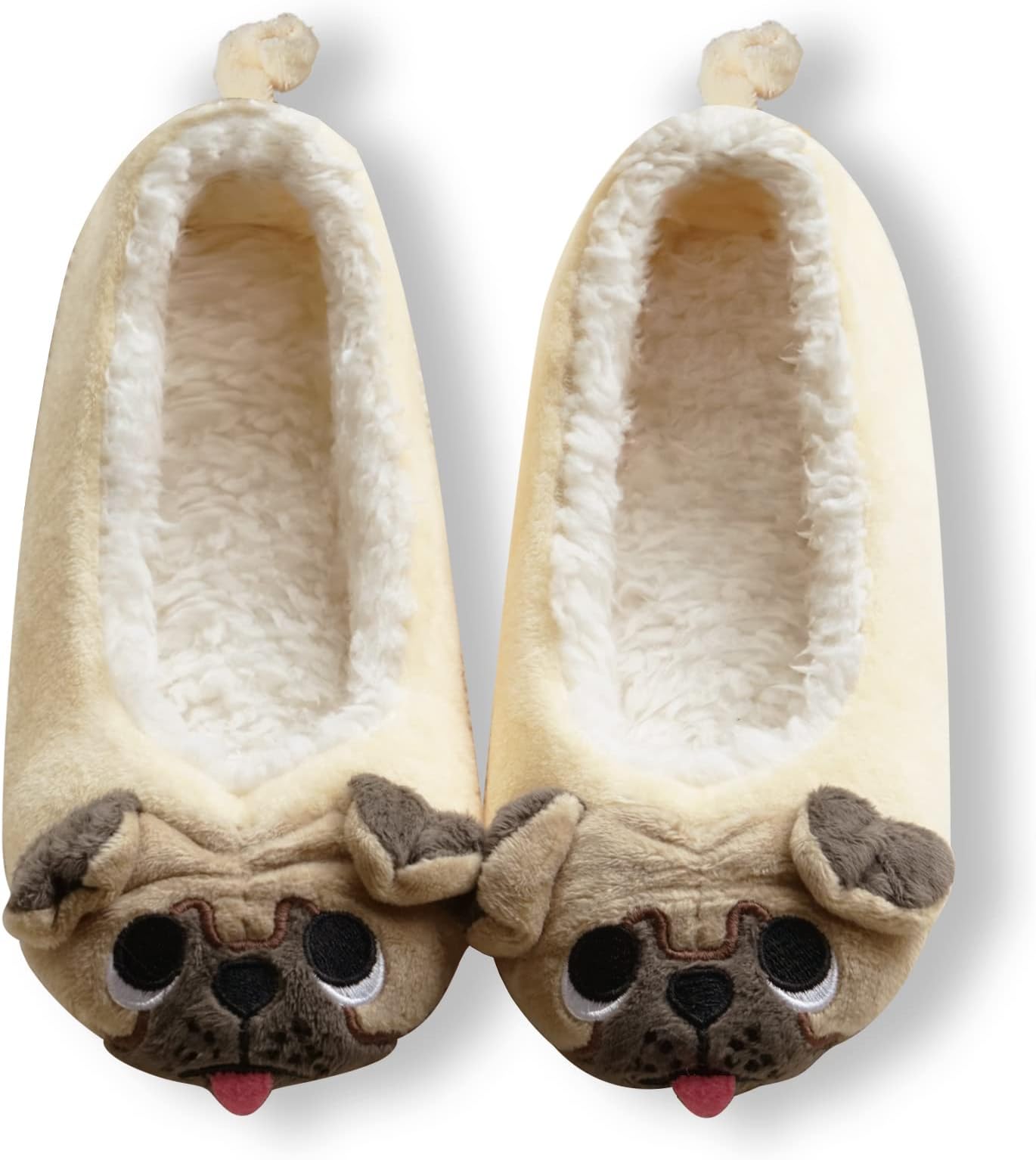 GaraTia Pug Slippers for Women Cute Dog Slippers Socks Warm Animal Soft Plush House Shoes Indoor