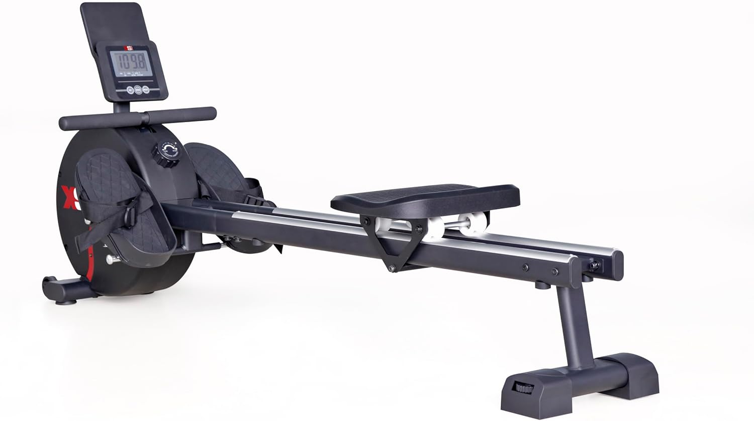 XS Sports R280 Home Rowing Machine-Aluminium Rail with 16 Level Inner Magnetic Adjustable Resistance – LCD Computer with Tablet Holder – Advanced Ultra Quiet Driving Belt- Indoor Fitness Rower