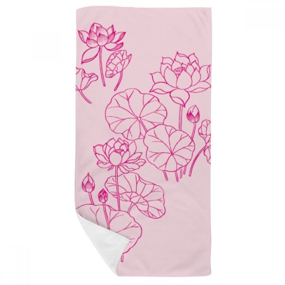 Débarbouillette 35x70cm fleur de lotus plante serviette de bain douce